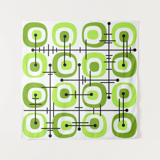 MCM Abstraktes Muster des mittleren Jahrhunderts Wandteppich (Vorderseite (Horizontal))