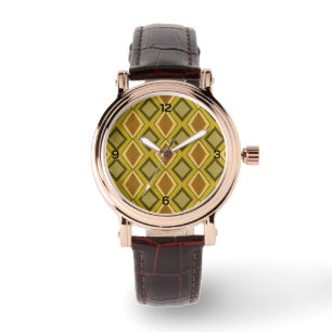 MCM Art Deco Diamantmuster Armbanduhr