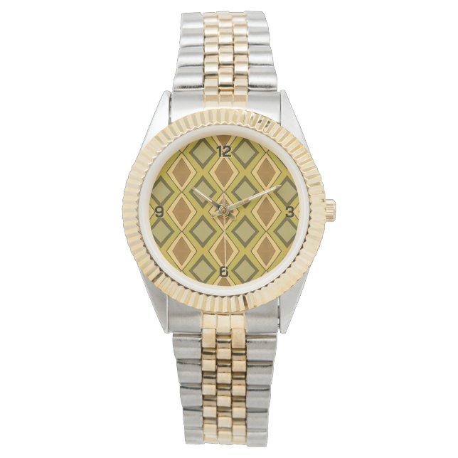 MCM Art Deco Diamantmuster Armbanduhr (Vorderseite)