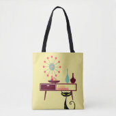 Mcm-Atomära-Katzen-Uhr-Möbel-Taschen-Tasche Tasche (Vorderseite)