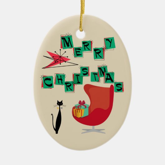 Mcm-Atomära-Weihnachtsverzierung Keramik Ornament (Vorne)