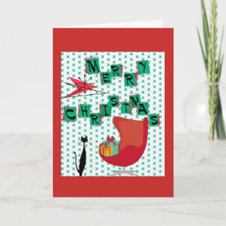 MCM Atomic Ära 1950er Swell Christmas Card Feiertagskarte