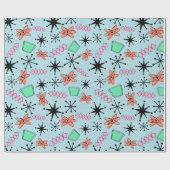 MCM Atomrosa Orange Green Blue Large Scale Geschenkpapier (Flach)