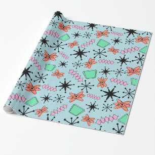 MCM Atomrosa Orange Green Blue Large Scale Geschenkpapier