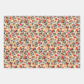 MCM Blume Muster Mitte Jahrhundert Moderne Geschenkpapier Set (Vorderseite 3)