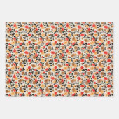 MCM Blume Muster Mitte Jahrhundert Moderne Geschenkpapier Set (Vorderseite)