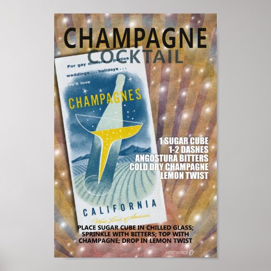MCM CHAMPAGNE COCKTAIL RECIPE vers 2 Poster (Vorne)