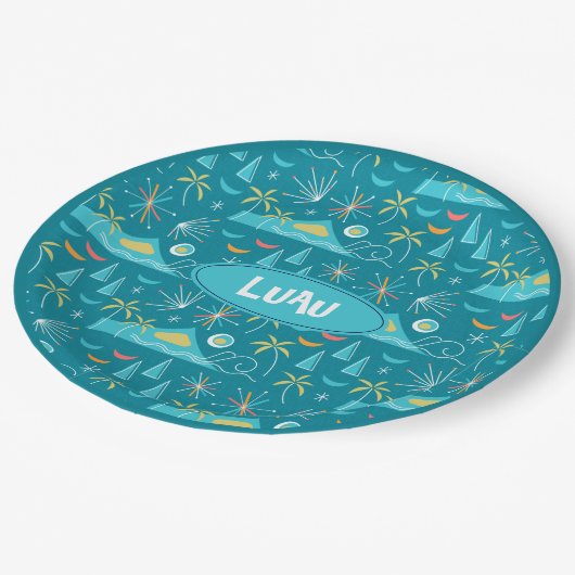 MCM Diamond Head Fireworks Party Pappteller (Schrägansicht)