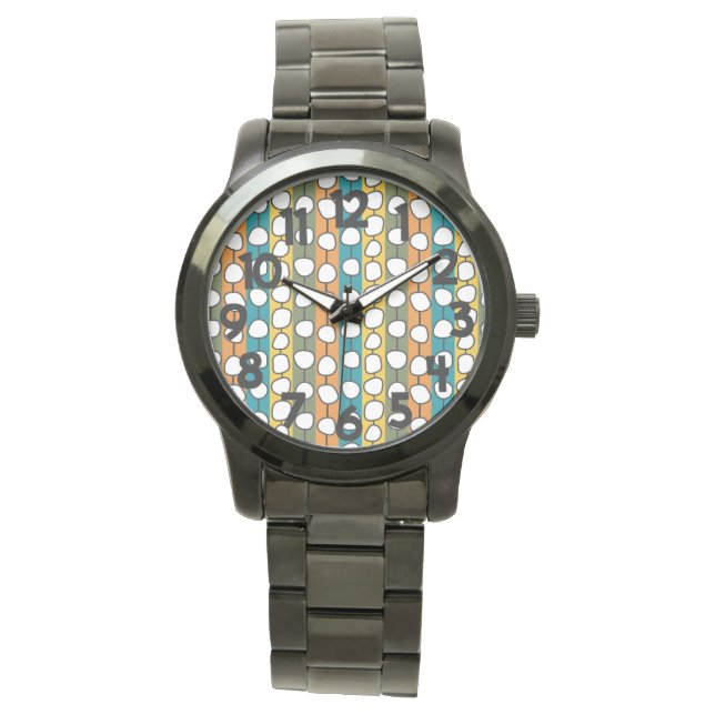 MCM farbenfrohe Linien Armbanduhr (Vorderseite)