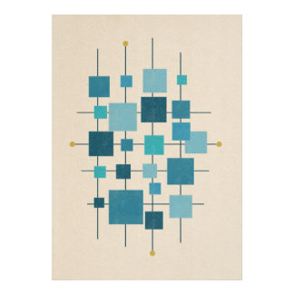 MCM Geometric Squares - blaues Poster
