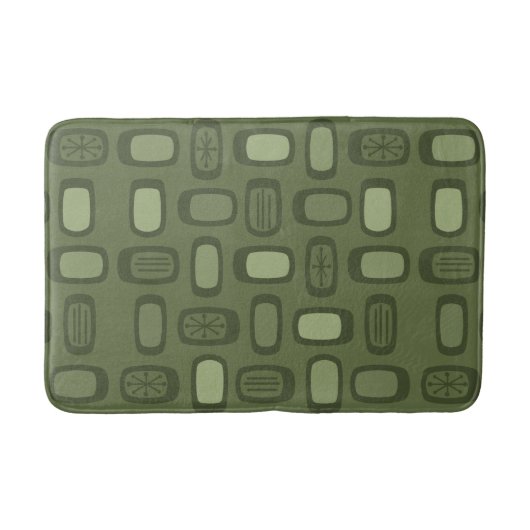 MCM gerundete Rechtecke, Olive Green Badematte (Vorderseite)