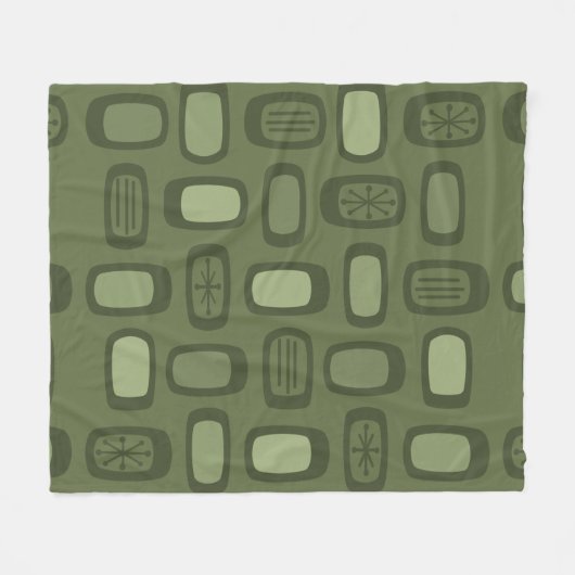 MCM gerundete Rechtecke, Olive Green Fleecedecke (Vorderseite (Horizontal))
