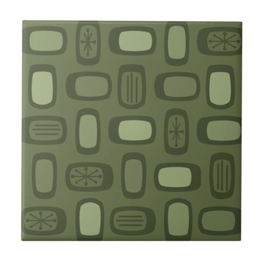 MCM gerundete Rechtecke, Olive Green Fliese (Vorderseite)