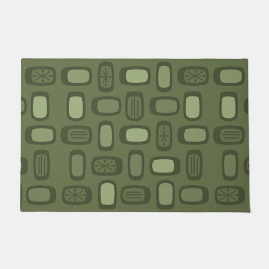 MCM gerundete Rechtecke, Olive Green Fußmatte (Vorderseite)