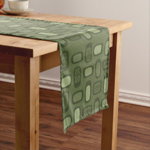 MCM gerundete Rechtecke, Olive Green Kurzer Tischläufer