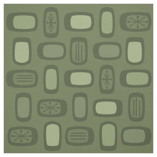 MCM gerundete Rechtecke, Olive Green Stoff (Muster)
