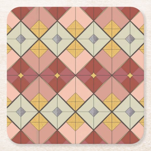 MCM Gold Pink Diamond Muster Untersetzer Set (Vorderseite)