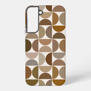 MCM Halbkreise Braun+Creme Großes Muster Samsung Galaxy Hülle