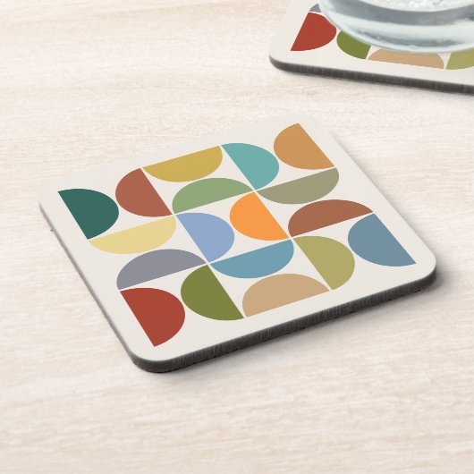 MCM Halbkreisfarbe auf dem Cremeplatz Getränkeuntersetzer (Linke Seite)