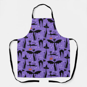 MCM Halloween-Kostüm Minimalist Katzen Lila Schürze