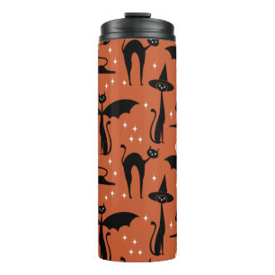 MCM Halloween-Kostüm Minimalist Katzen Orange Thermosbecher