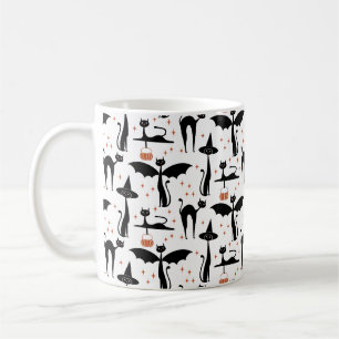 MCM Halloween-Kostüm Minimalist Katzen Weiß Kaffeetasse