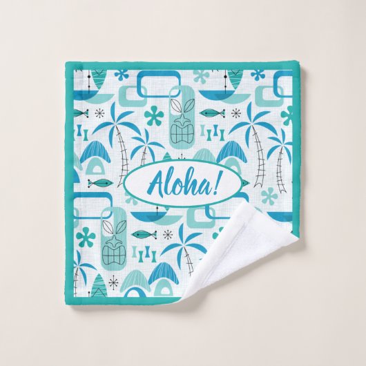 MCM Hawaiian Village - Blue Badhandtuch Set (Waschlappen)