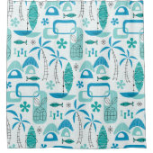 MCM Hawaiian Village - Blue Duschvorhang (Vorderseite)