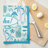 MCM Hawaiian Village - Blue Geschirrtuch (Viertel Falte)