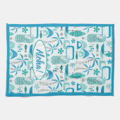 MCM Hawaiian Village - Blue Geschirrtuch (Horizontal)