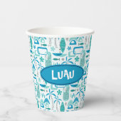 MCM Hawaiian Village – Blue Pappbecher (Vorderseite)