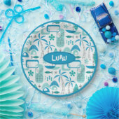 MCM Hawaiian Village – Blue Pappteller (Party)