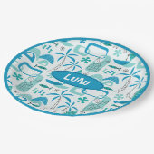 MCM Hawaiian Village – Blue Pappteller (Schrägansicht)