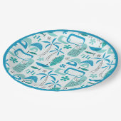 MCM Hawaiian Village – Blue Pappteller (Schrägansicht)