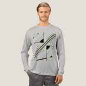 MCM-inspiriert Abstrakter, schwarzer Olive-Diagona Tri-Blend Shirt (Volle Vorderseite)