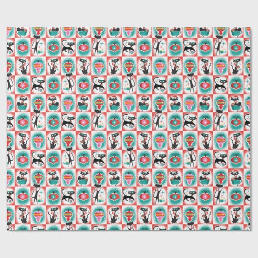 MCM Katzen Weihnachtsgeschenkpapier Geschenkpapier (Flach)