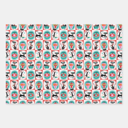 MCM Katzen Weihnachtsgeschenkpapier Geschenkpapier Set (Vorderseite 2)