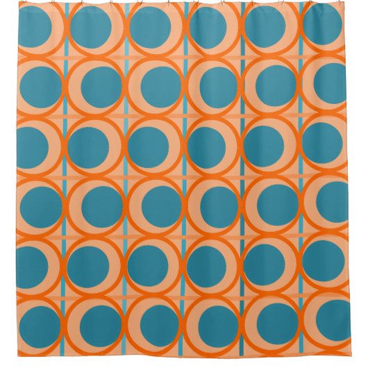 MCM-Kreise und -Linien Duschvorhang (Vorderseite)