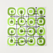 MCM Midcentury Abstract Pattern Chartreuse Wandteppich (Vorderseite (Horizontal))