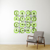 MCM Midcentury Abstract Pattern Chartreuse Wandteppich (Beispiel (Horizontal))