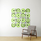 MCM Midcentury Abstract Pattern Chartreuse Wandteppich (Beispiel)