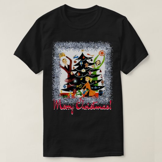 MCM Mitte Jahrhundert Frohe Weihnachten Retro 50er T-Shirt (Design vorne)