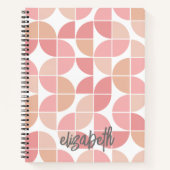 MCM Mod Circles Pattern mauve and blush pink Notizblock (Vorderseite)