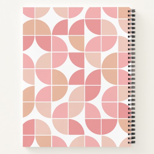 MCM Mod Circles Pattern mauve and blush pink Notizblock (Rückseite)