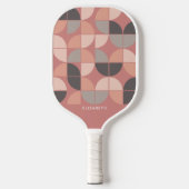 MCM Mod Circles Pattern Rose gold, rot-grau Pickleball Schläger (Vorderseite)