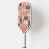 MCM Mod Circles Pattern Rose gold, rot-grau Pickleball Schläger (Links)