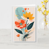 MCM Modern Art Bouquet Geburtstag Karte (Gelbe Blume)