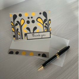 MCM Modernes Malen von Lollipops & Dots Gold Black Dankeskarte