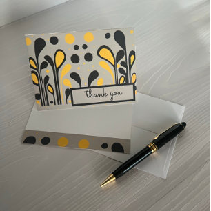 MCM Modernes Malen von Lollipops & Dots Gold Black Dankeskarte