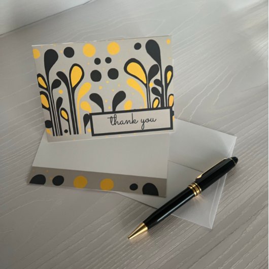 MCM Modernes Malen von Lollipops & Dots Gold Black Dankeskarte